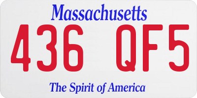 MA license plate 436QF5