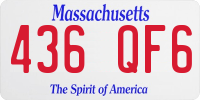 MA license plate 436QF6
