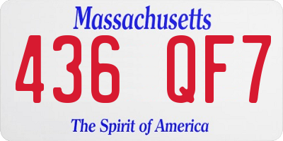 MA license plate 436QF7