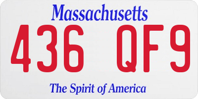MA license plate 436QF9