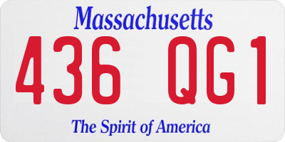MA license plate 436QG1