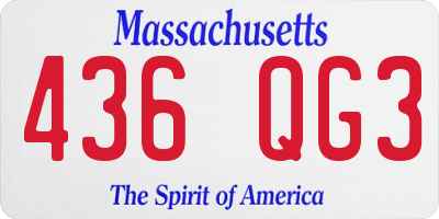 MA license plate 436QG3