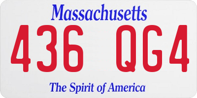 MA license plate 436QG4