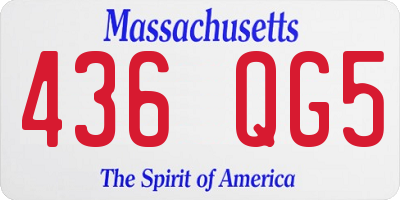 MA license plate 436QG5