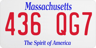 MA license plate 436QG7