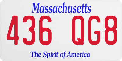 MA license plate 436QG8