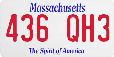 MA license plate 436QH3