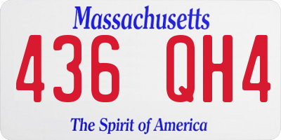 MA license plate 436QH4