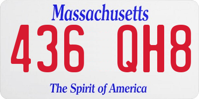MA license plate 436QH8
