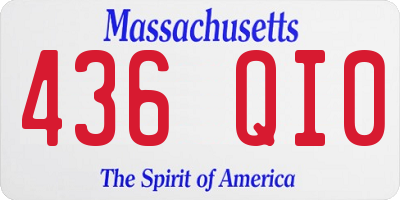 MA license plate 436QI0