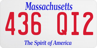 MA license plate 436QI2