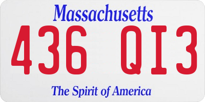 MA license plate 436QI3