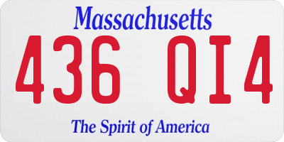 MA license plate 436QI4