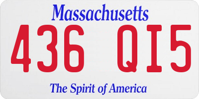 MA license plate 436QI5