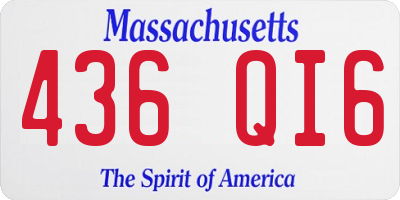 MA license plate 436QI6
