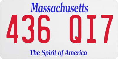MA license plate 436QI7