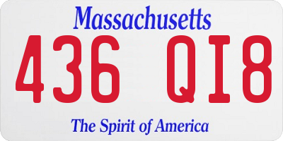 MA license plate 436QI8