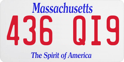 MA license plate 436QI9