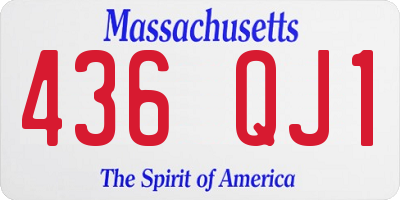 MA license plate 436QJ1