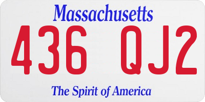 MA license plate 436QJ2