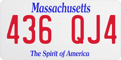 MA license plate 436QJ4