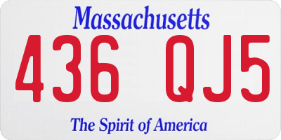 MA license plate 436QJ5