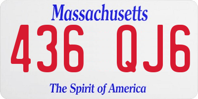 MA license plate 436QJ6