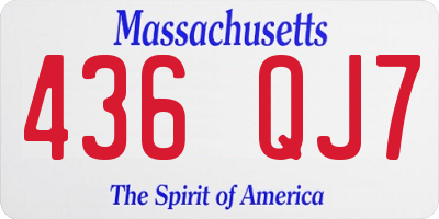 MA license plate 436QJ7