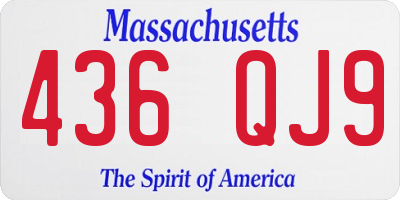 MA license plate 436QJ9