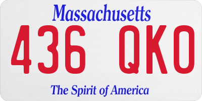 MA license plate 436QK0