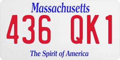 MA license plate 436QK1