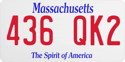 MA license plate 436QK2