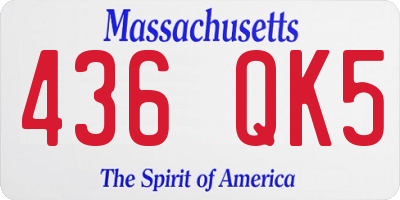 MA license plate 436QK5