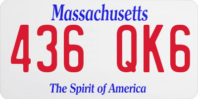 MA license plate 436QK6