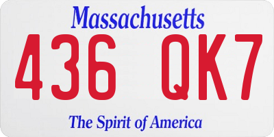 MA license plate 436QK7