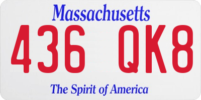 MA license plate 436QK8
