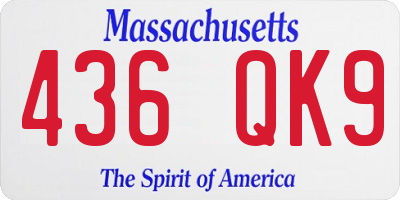 MA license plate 436QK9