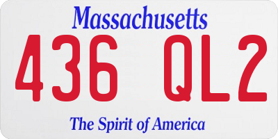 MA license plate 436QL2