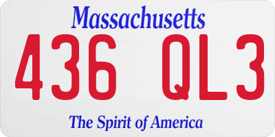 MA license plate 436QL3