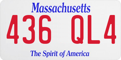 MA license plate 436QL4