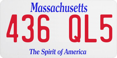 MA license plate 436QL5