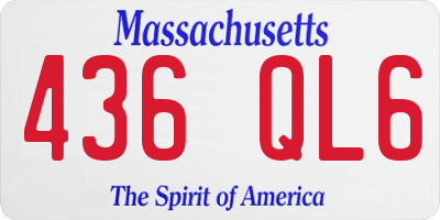MA license plate 436QL6