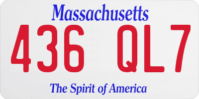 MA license plate 436QL7