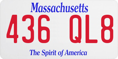 MA license plate 436QL8