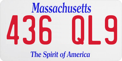 MA license plate 436QL9