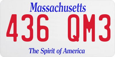 MA license plate 436QM3