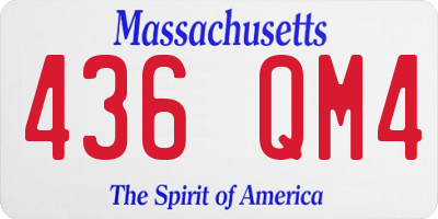 MA license plate 436QM4