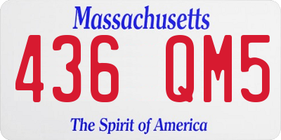 MA license plate 436QM5