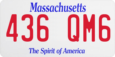 MA license plate 436QM6