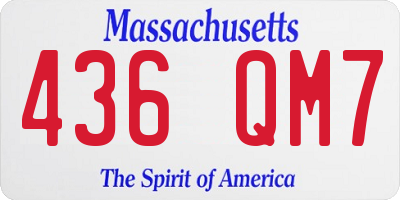 MA license plate 436QM7